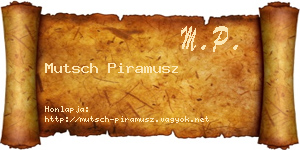 Mutsch Piramusz névjegykártya